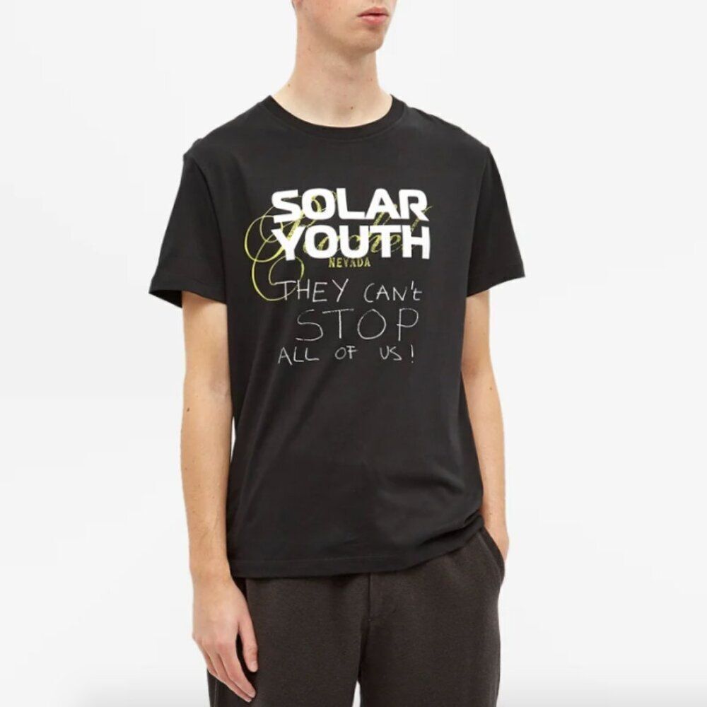 Raf Simons black cotton AW 2020 2021 Solar Youth short sleeve tee t-shirt